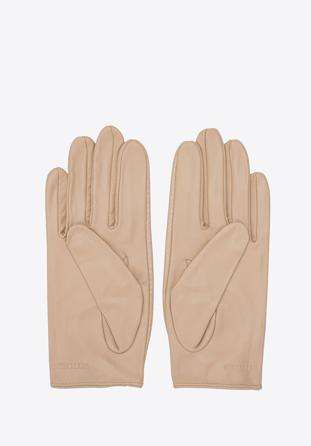 Mănuși de damă din piele de mașină, clasice, bej, 46-6A-002-9-S, Fotografie 1