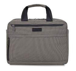 Geantă pentru laptop de 13” pentru bărbați, cu un buzunar lateral mic, bej - negru, 92-3P-102-8, Fotografie 1