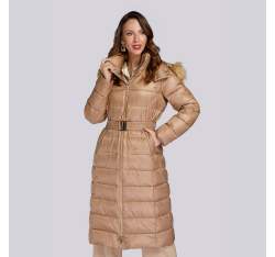 Palton clasic de iarnă de damă cu glugă, bej, 93-9D-401-5-2XL, Fotografie 1