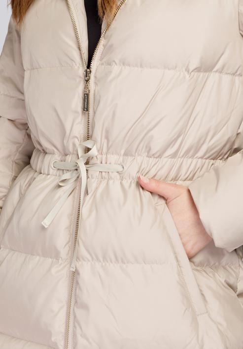 Palton matlasat de damă, cu elastic în talie, bej, 93-9D-400-9-XL, Fotografie 7