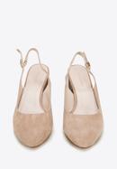Pantofi de damă clasici din piele cu toc lat, bej, 94-D-956-1-37, Fotografie 3