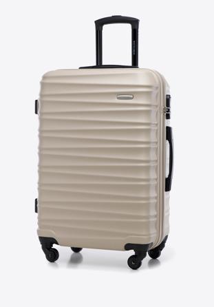 Set valize din ABS, cu dungi orizontale, bej, 56-3A-31S-86, Fotografie 1
