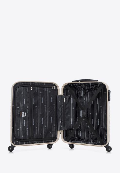 Valiză de cabină cu ABS, cu dungi orizontale, bej, 56-3A-311-55, Fotografie 5
