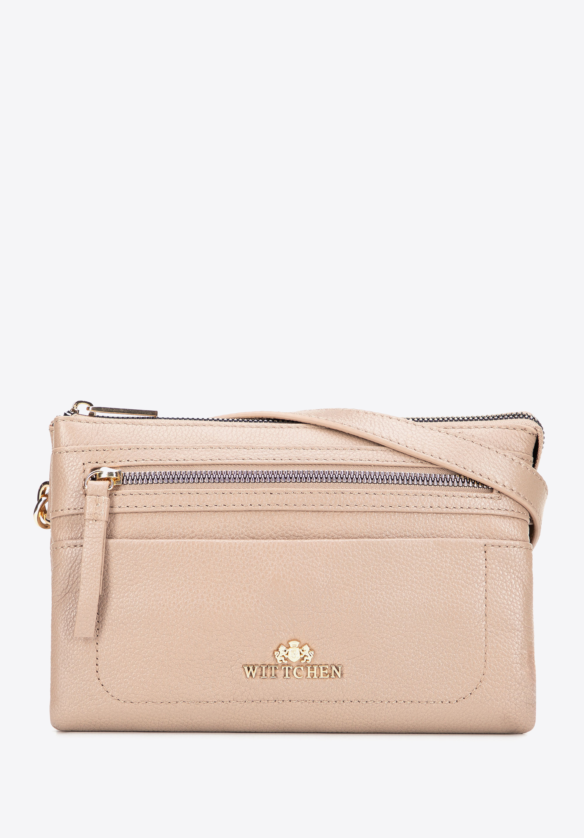 Міні-сумка через плече з гальки, бежевий, 101-4E-801-3, Фото 1