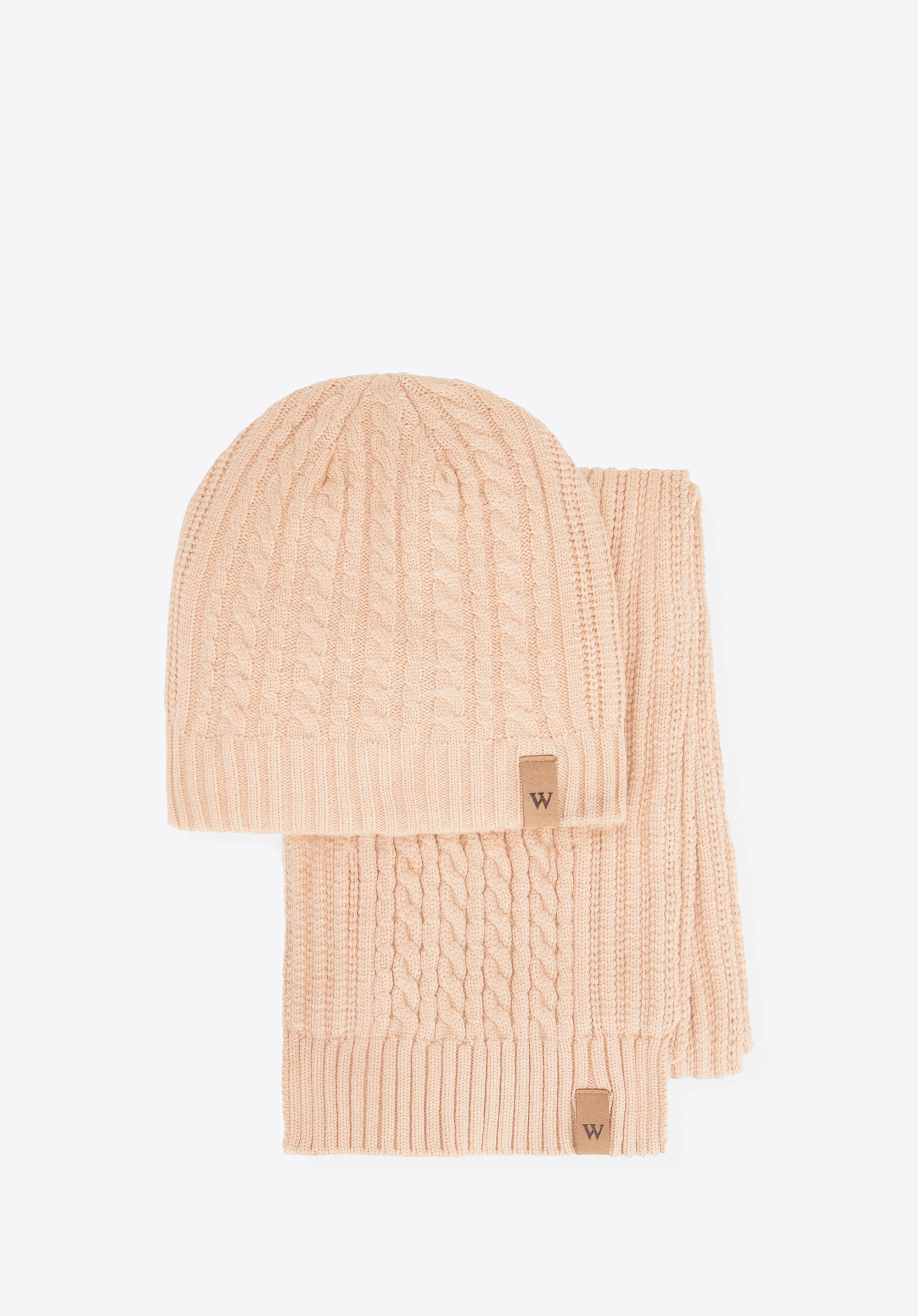 Класичний зимовий комплект з косами, бежевий, 101-SF-007-9, Фото 1