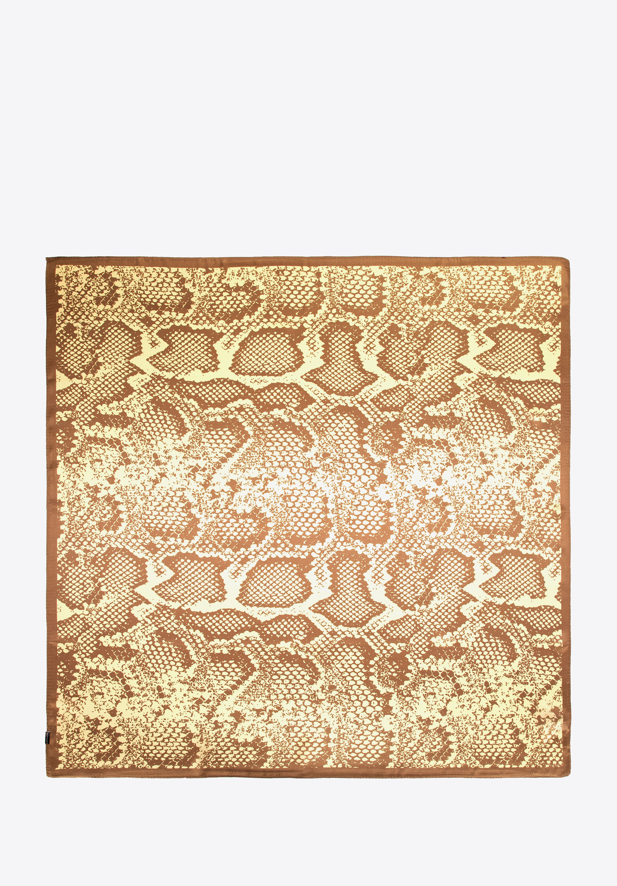 Шовкова шаль з принтом зі зміїної шкіри, бежевий, 103-7D-S02-X4, Фото 1