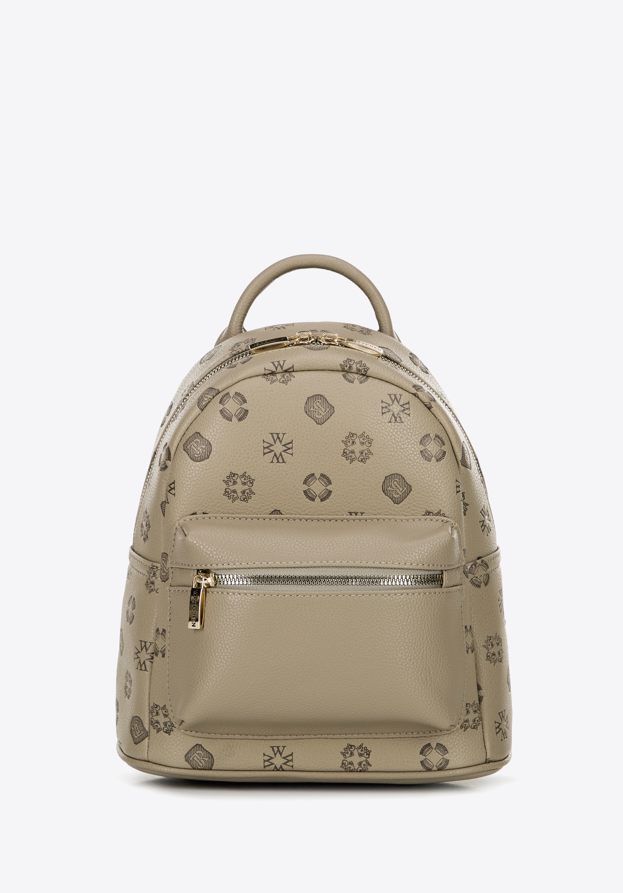 Жіночий рюкзак з тисненої екошкіри бежевий