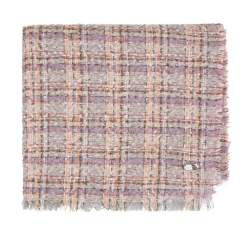 Женский шарф из петлевой ткани, бежево - фиолетовый, 93-7F-009-XP, Фотография 1