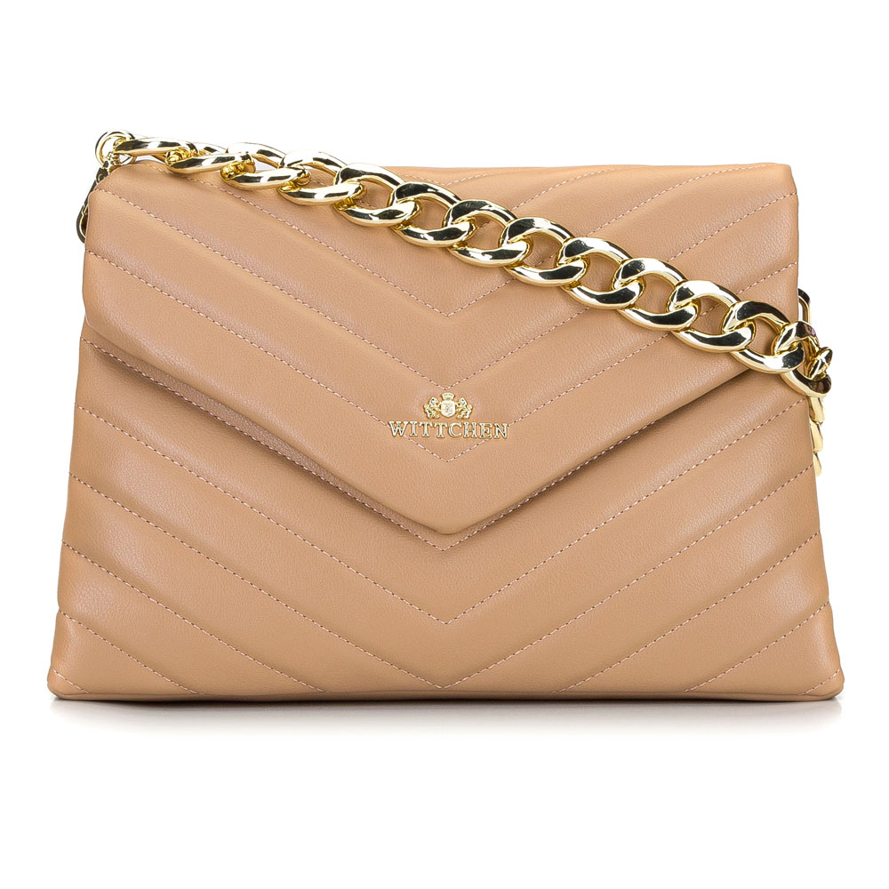 

Женская кожаная стеганая сумка, Бежевый