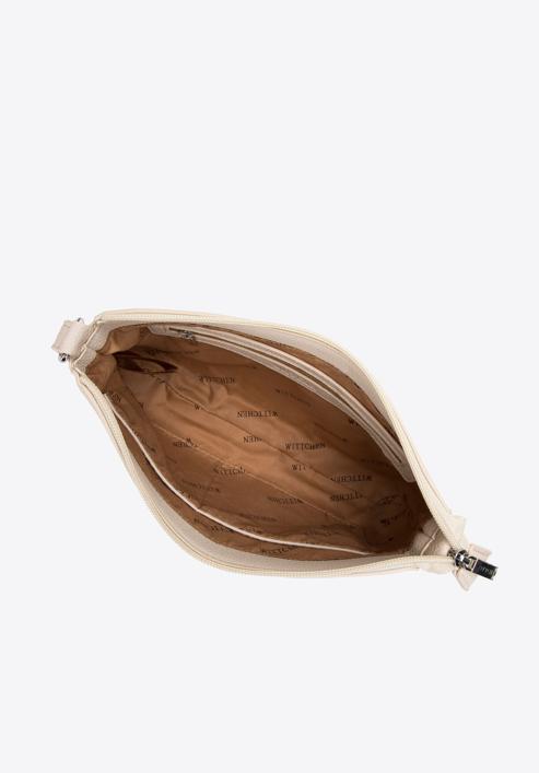 Dámská dvojitá kabelka z ekologické kůže s ozdobným řetízkem, béžová, 98-4Y-508-Y, Obrázek 4