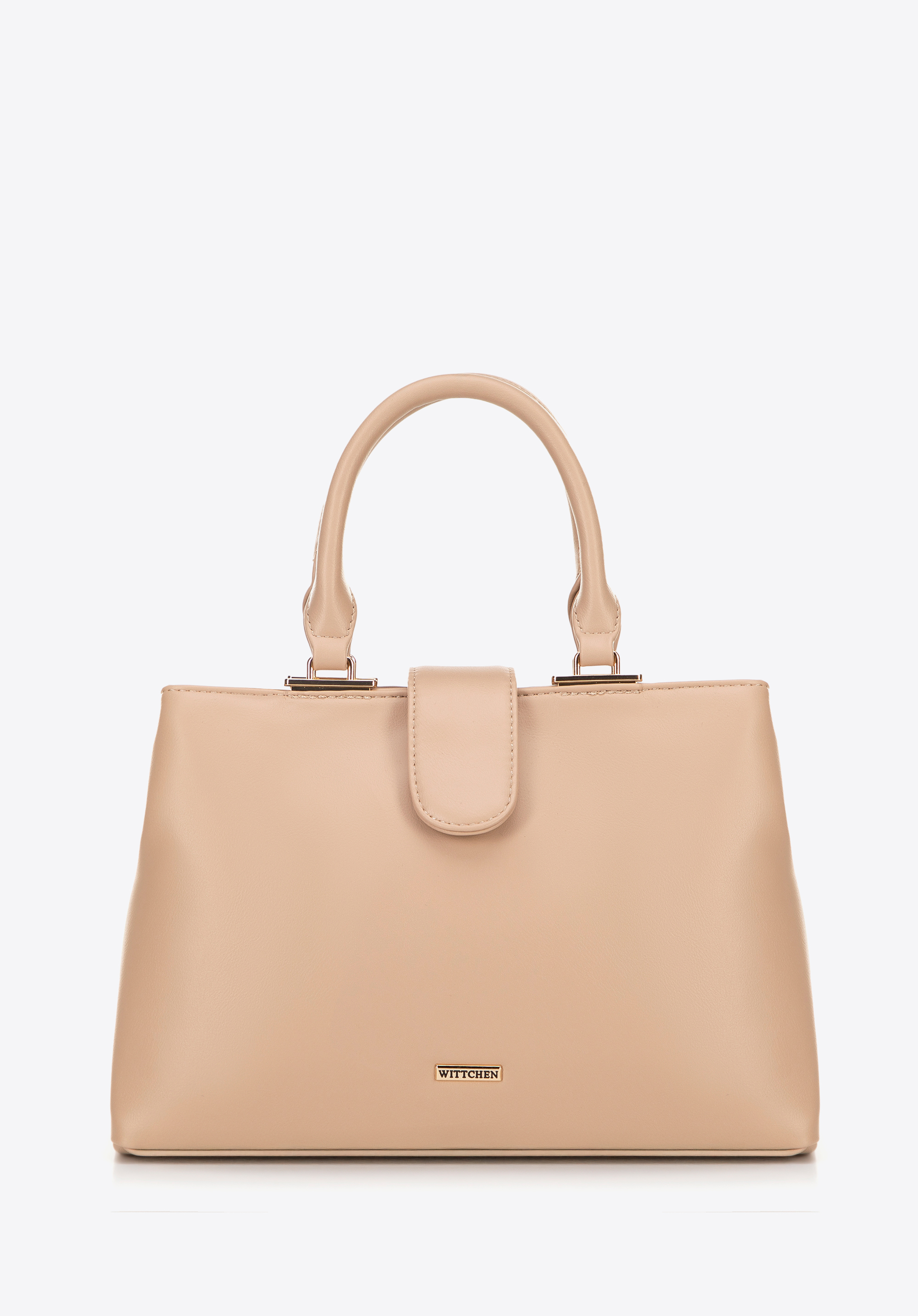 Dámská dvoukomorová kabelka z imitace kůže, béžová, 100-4Y-202-9, Obrázek 1