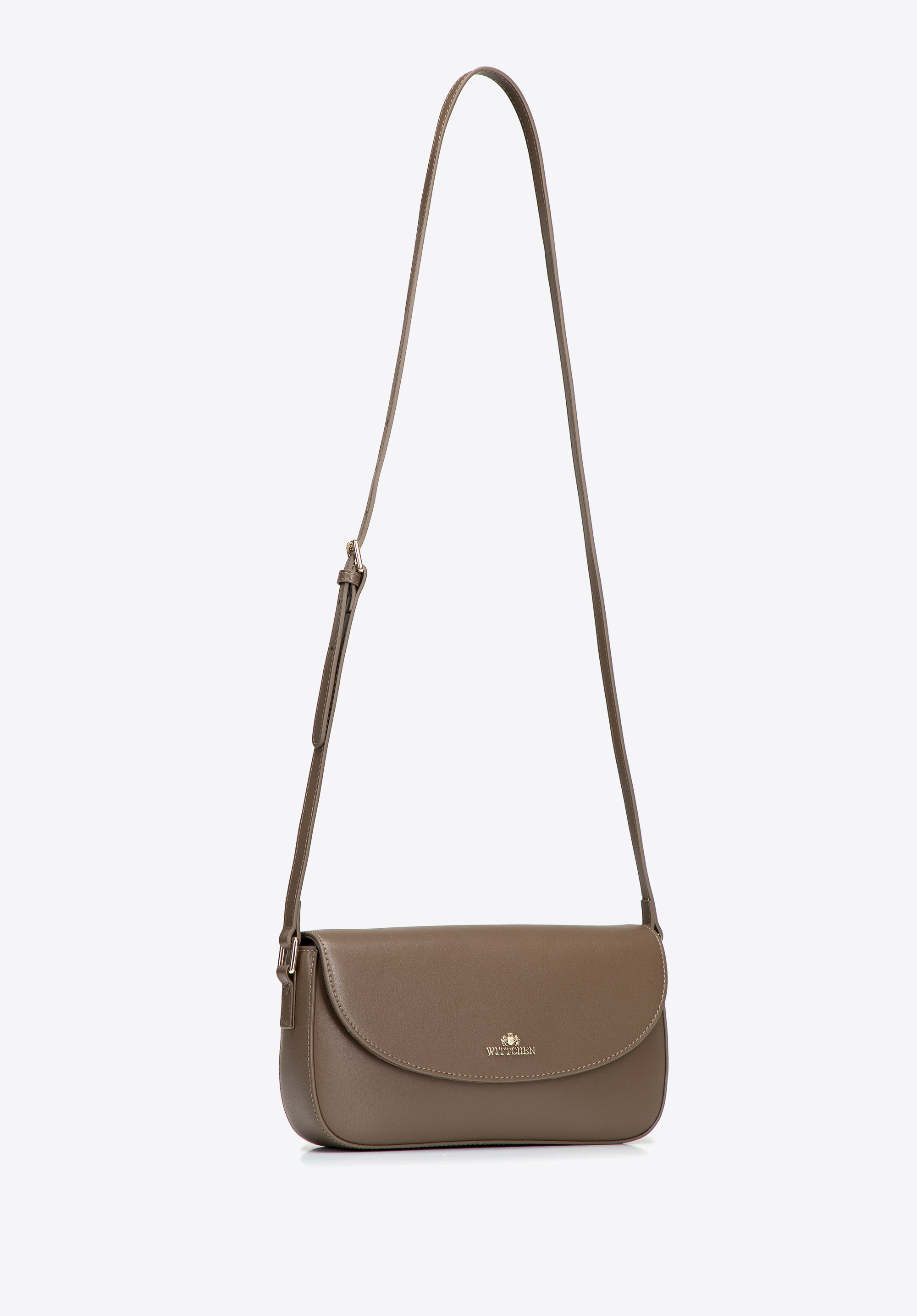 Dámská kožená crossbody kabelka s nastavitelným popruhem, světle hnědá, 103-4E-616-9, Obrázek 1