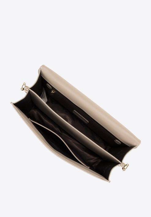 Dámská kožená kabelka s písmenem "W", béžová, 98-4E-203-9, Obrázek 3