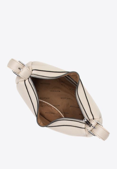 Dámská lichoběžníková kabelka z ekologické kůže s prošíváním, béžová, 98-4Y-600-0, Obrázek 3