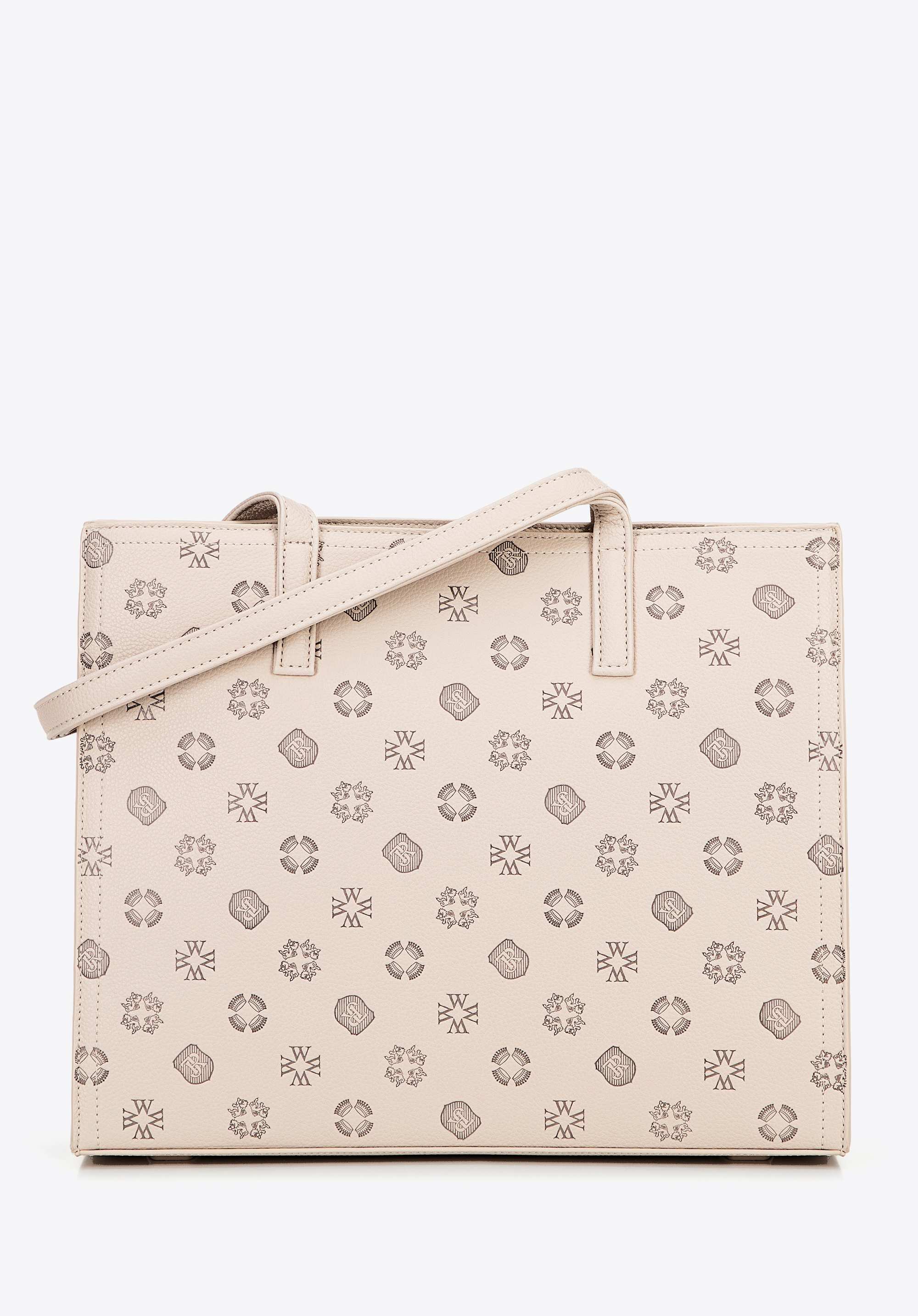 Dámská nákupní taška z umělé kůže s reliéfním monogramem