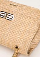 Dámská pletená kabelka s řetízkem, béžová, 98-4Y-408-6, Obrázek 5