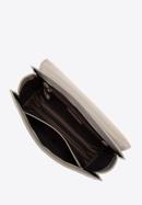 Dámská prošívaná kožená kabelka  s lemovanou klopou, béžová, 98-4E-209-1, Obrázek 4