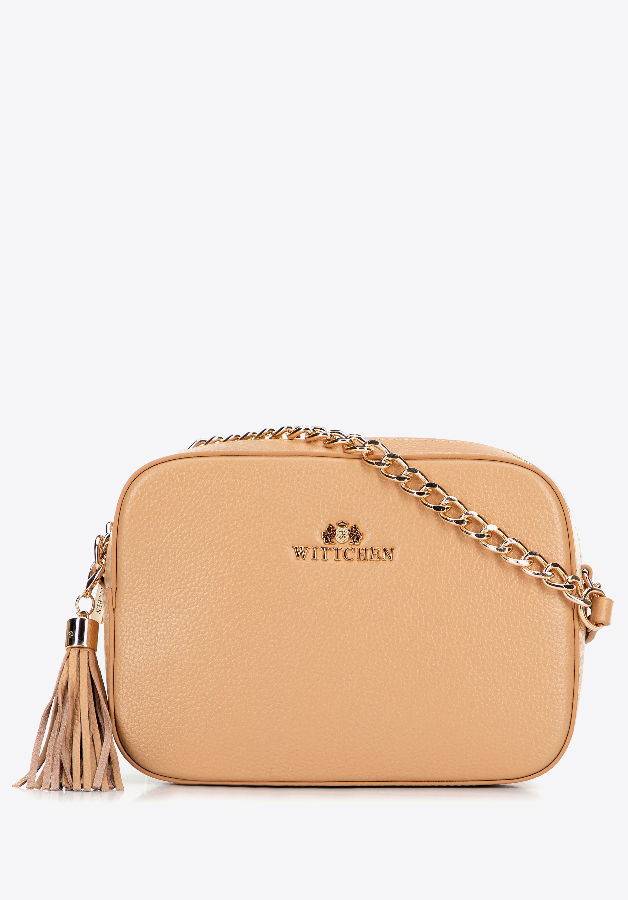 Dámská řetízková kožená crossbody kabelka