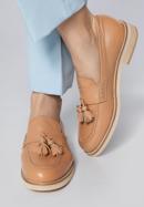 Dámské kožené boty se střapci, béžová, 98-D-105-9-36, Obrázek 15