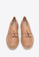 Dámské kožené boty se střapci, béžová, 98-D-105-1-39, Obrázek 3