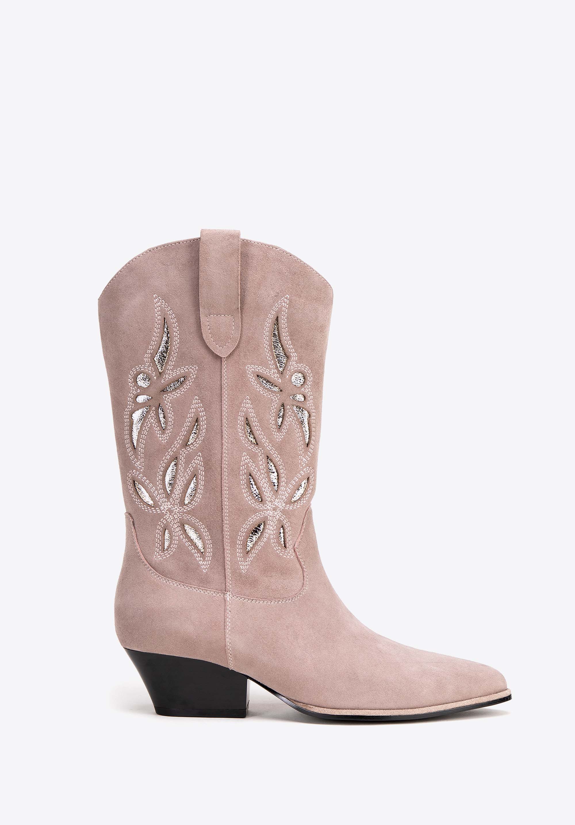 Dámske semišové kovbojské čižmy