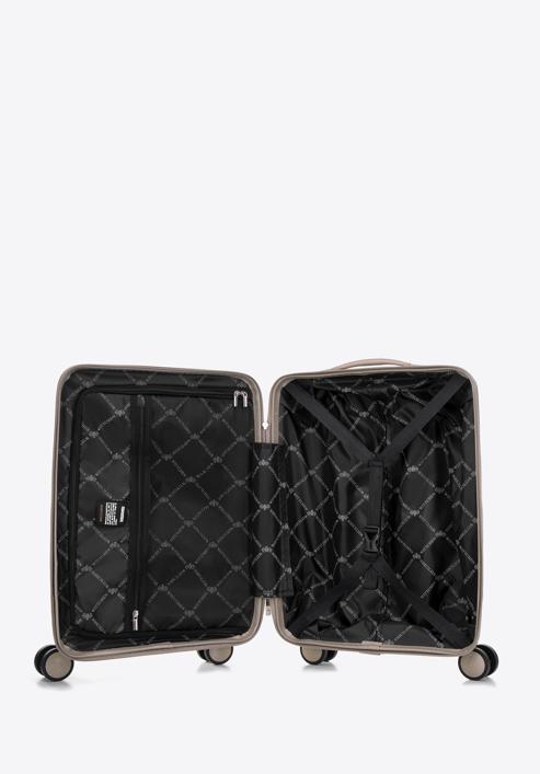 Kabinové zavazadlo z polypropylénu s lesklými pruhy, béžová, 56-3T-161-86, Obrázek 5