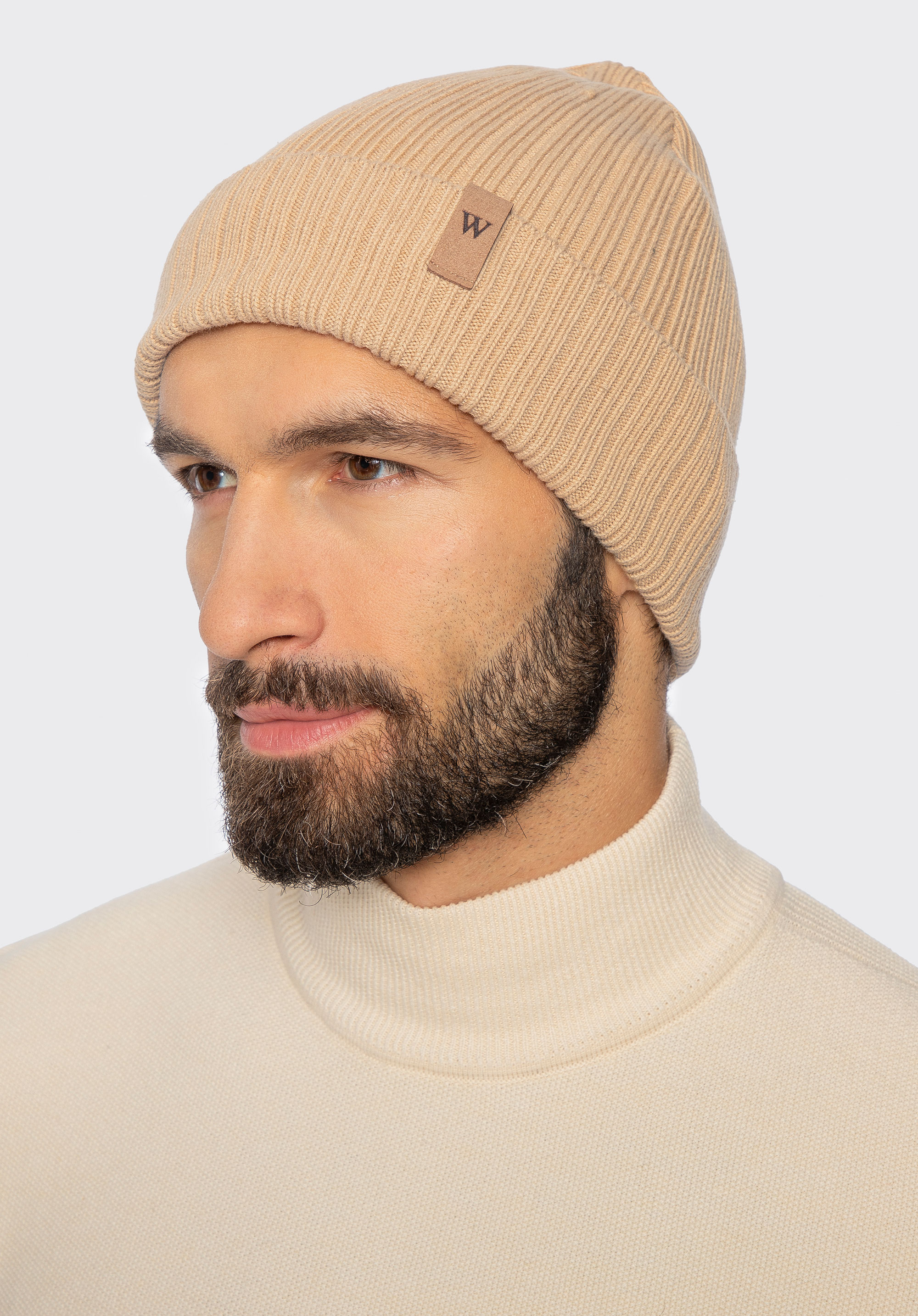 Klasická bavlnená čiapka, béžová, 101-HF-036-9, Obrázok 1