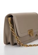 Malá dámská kožená kabelka s ozdobným řetízkem, béžová, 98-4E-212-1, Obrázek 6