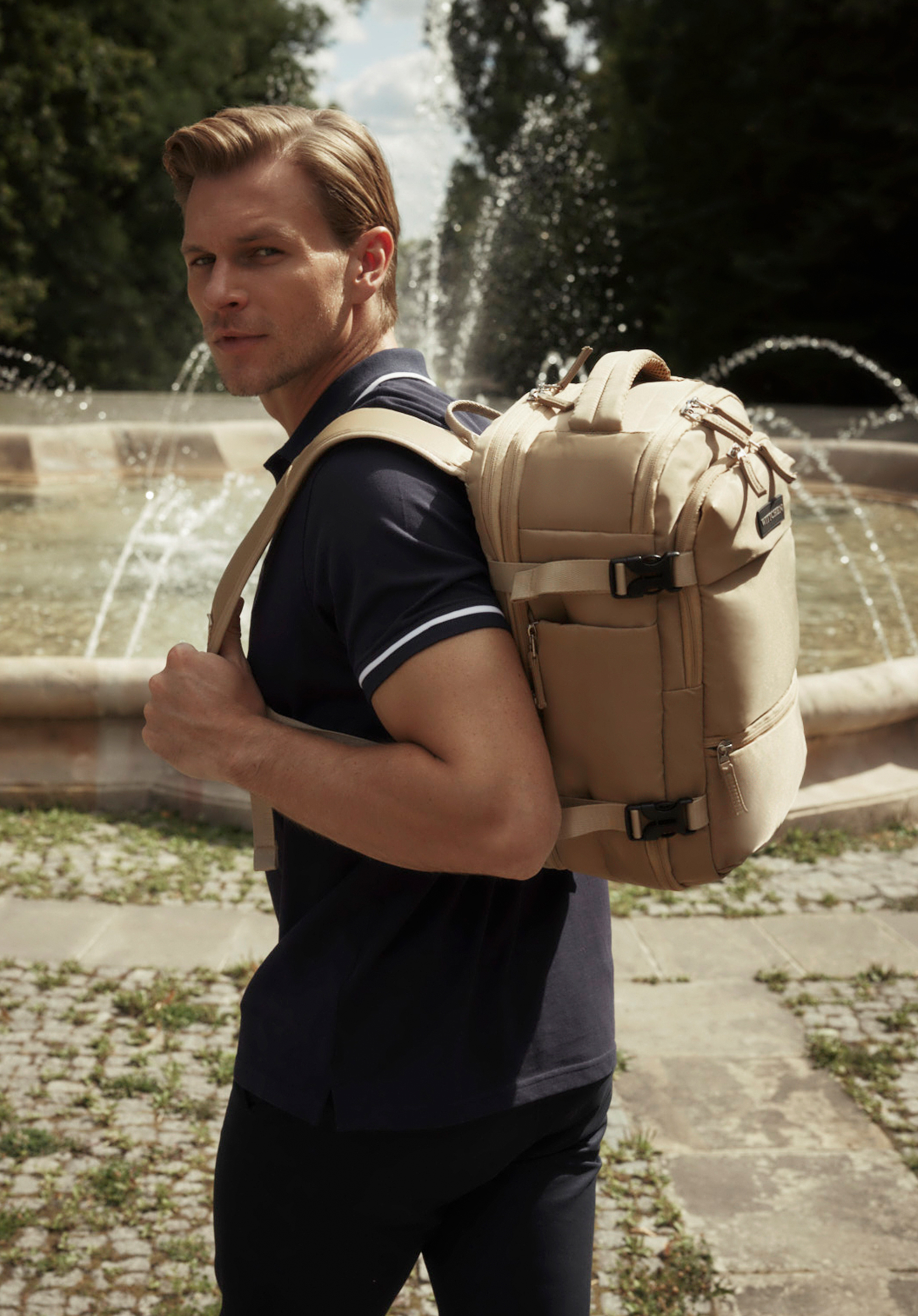 Multifunkčný batoh do lietadla s predĺžením, béžová, 56-3S-017-87, Obrázok 1