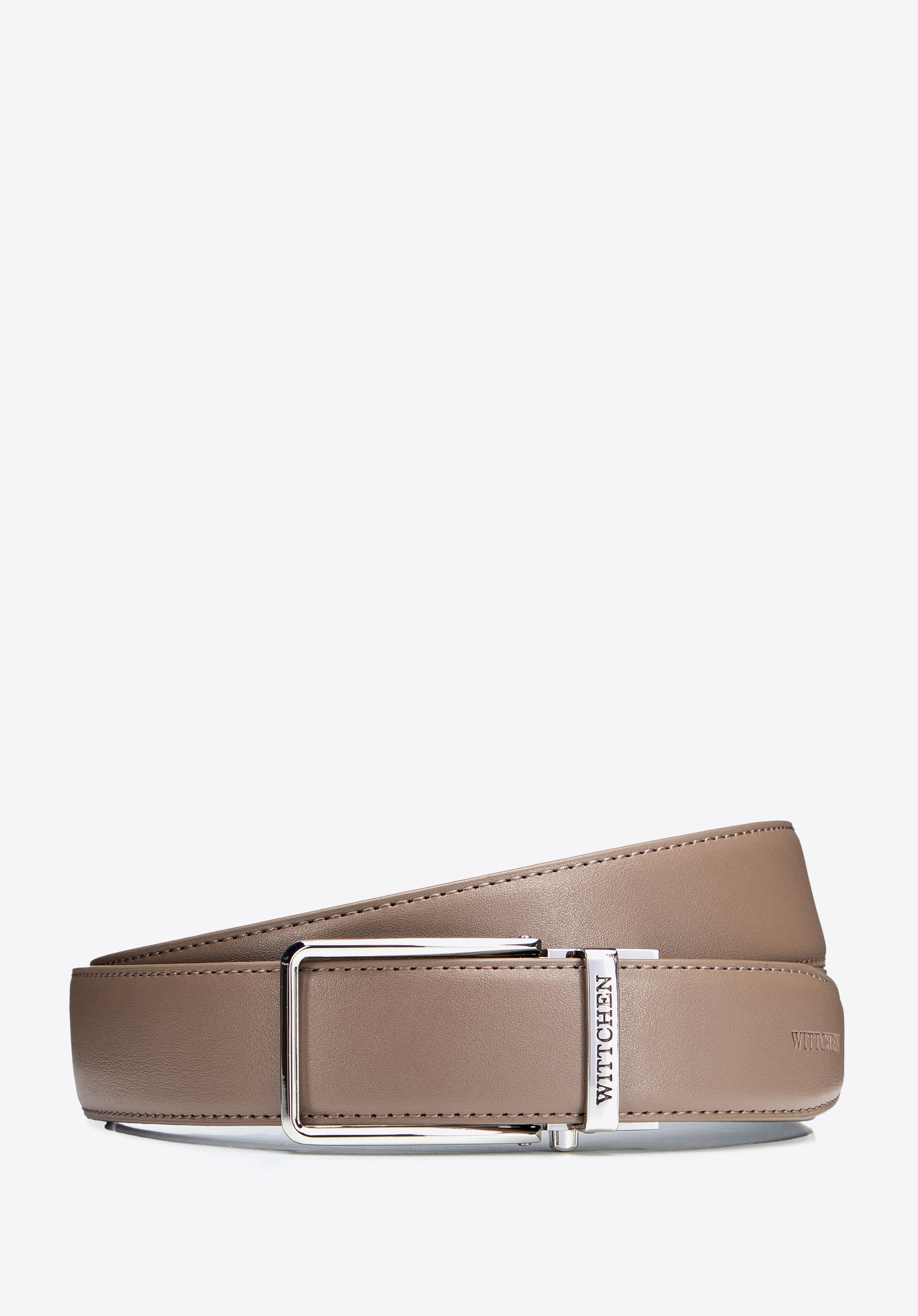 Pánsky kožený opasok s automatickou prackou, béžová, 102-8M-105-89-90, Obrázok 1