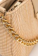 Pletená dámská kabelka s řetízkem, béžová, 98-4Y-410-P, Obrázek 4