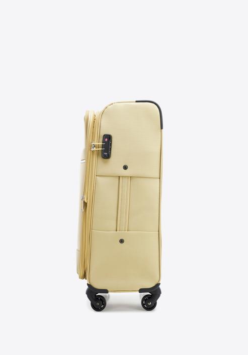 Sada měkkých kufrů s lesklým předním zipem, béžová, 56-3S-85S-10, Obrázek 3