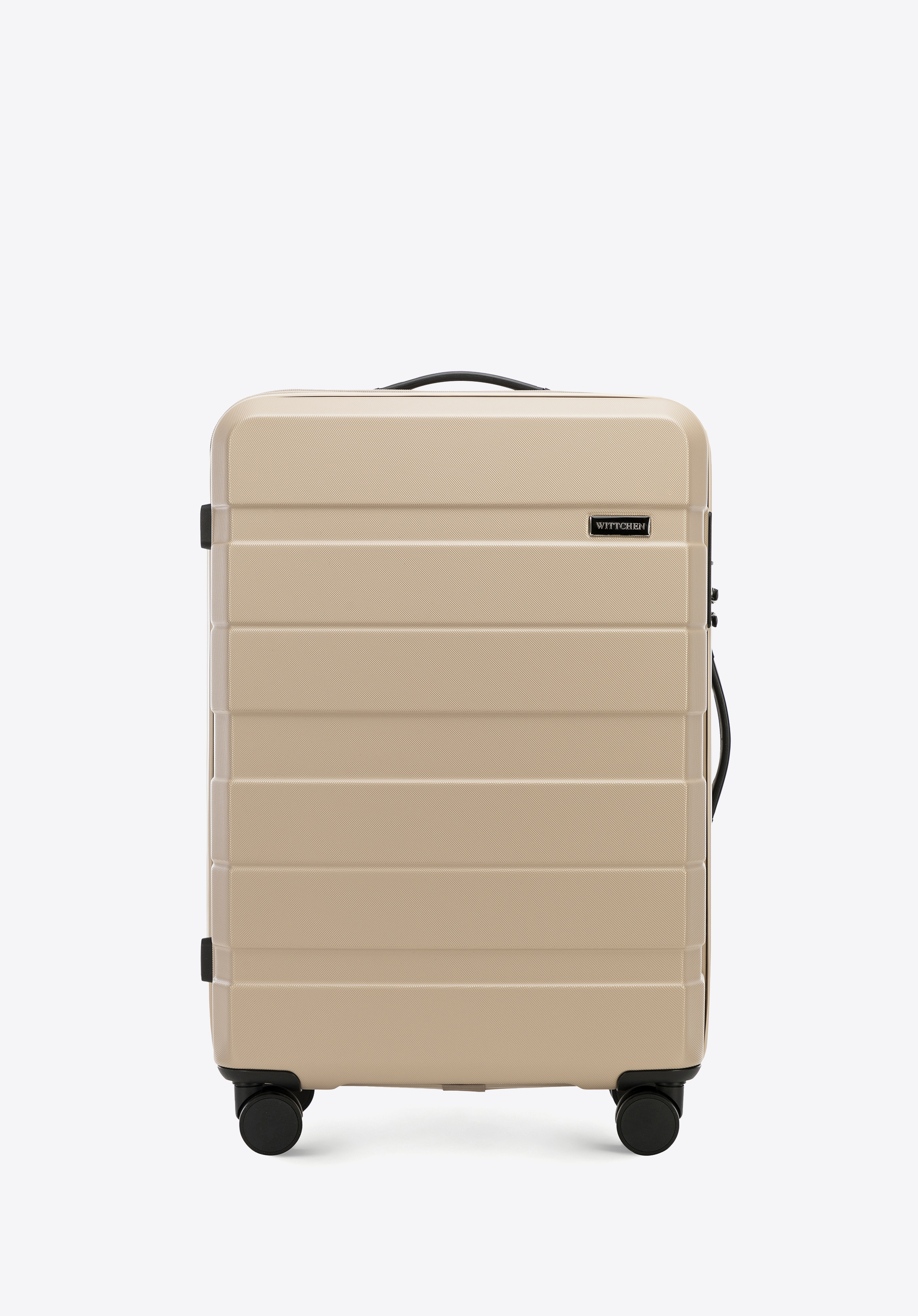 Střední kufr vyrobený z ABS s vodorovnými pruhy