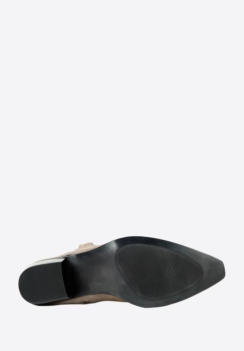 Dámské vyšívané semišové kovbojské boty, béžově šedá, 97-D-854-9-41, Obrázek 5