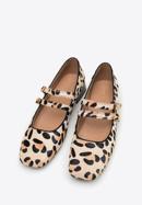 Kožené dámské boty s leopardím vzorem, béžovo-černá, 98-D-963-4-41, Obrázek 2