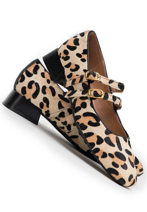 Kožené dámské boty s leopardím vzorem, béžovo-černá, 98-D-963-4-36, Obrázek 7