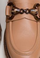 Dámské kožené boty s přezkou na platformě, béžovo hnědá, 98-D-103-9-41, Obrázek 7