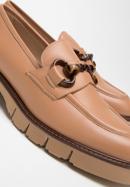 Dámské kožené boty s přezkou na platformě, béžovo hnědá, 98-D-103-9-37_5, Obrázek 8