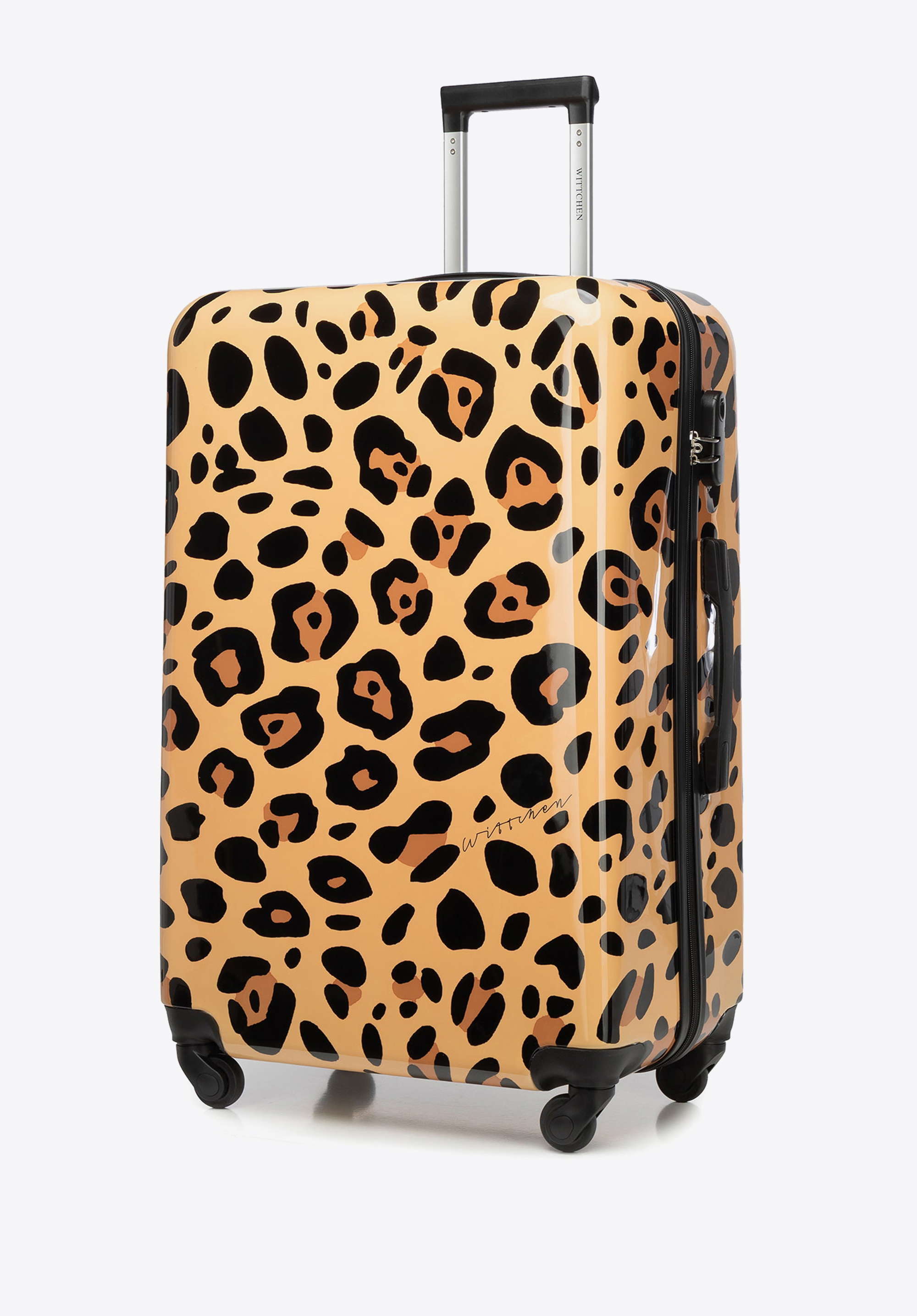 Veľký kufor ABS s potlačou, béžovo-hnedá, 56-3A-643-L, Obrázok 1