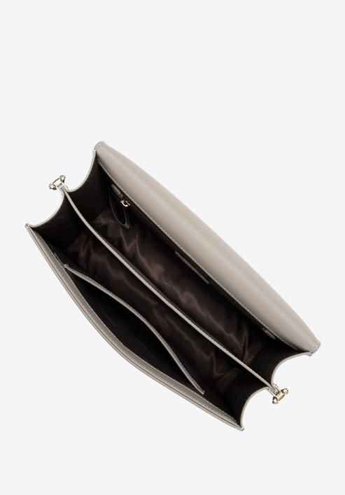 Dámská kožená kabelka s písmenem "W", béžovo-zlatá, 98-4E-202-0, Obrázek 3