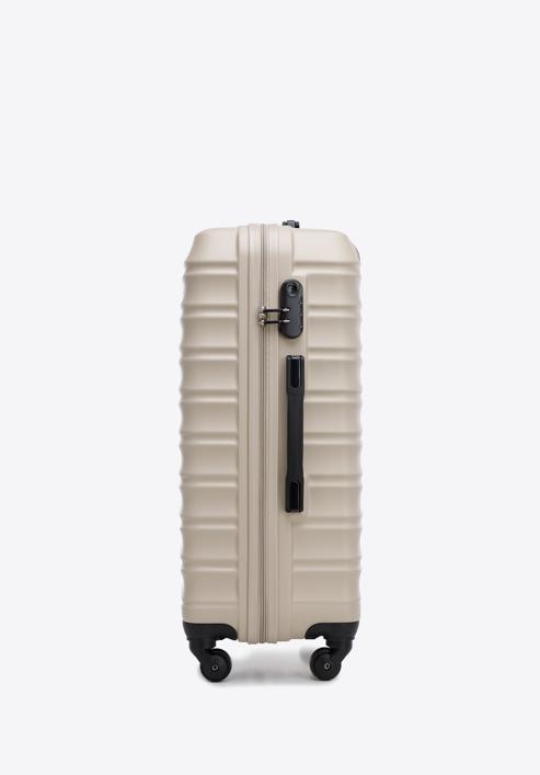 ABS bordázott Közepes bőrönd, bézs, 56-3A-312-50, Fénykép 2