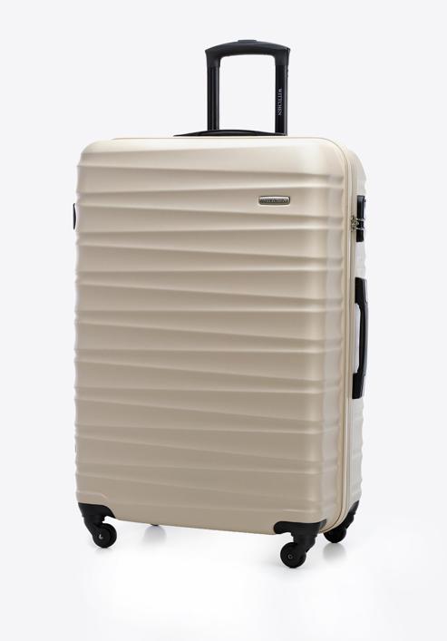 ABS bordázott nagy bőrönd, bézs, 56-3A-313-70, Fénykép 4