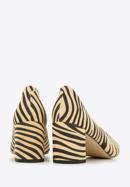 Állatszőr mintás női magassarkú cipő, bézs-fekete, 96-D-500-1-39, Fénykép 5
