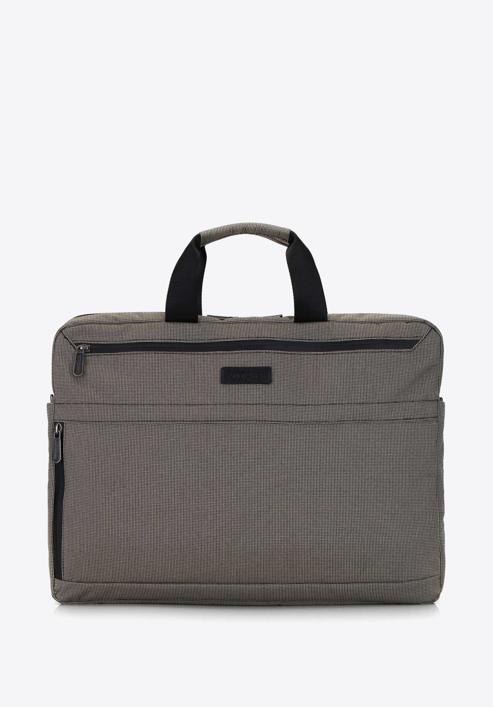 Férfi 17 ”-os laptop táska, nagy oldalsó zsebbel, bézs-fekete, 92-3P-101-17, Fénykép 1