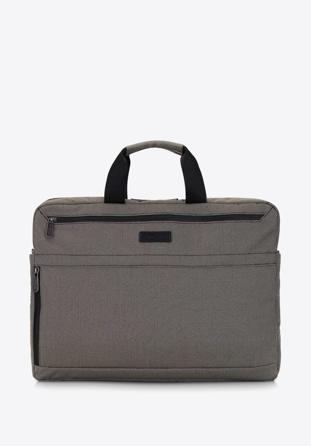 Férfi 17 ”-os laptop táska, nagy oldalsó zsebbel, bézs-fekete, 92-3P-101-8, Fénykép 1