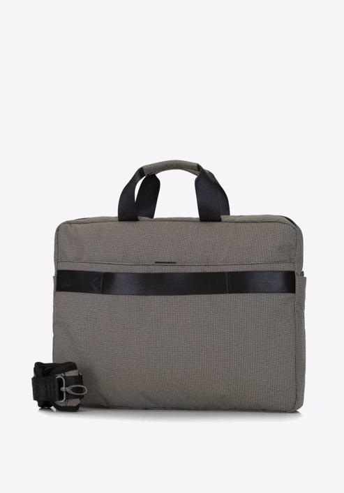 Férfi 17 ”-os laptop táska, nagy oldalsó zsebbel, bézs-fekete, 92-3P-101-17, Fénykép 2