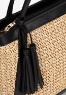 Fonott műbőr shopper táska, bézs-fekete, 98-4Y-404-91, Fénykép 5