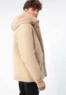 Férfi téli kabát dupla kapucnival, bézs, 93-9D-453-9-XL, Fénykép 5
