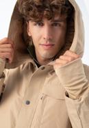 Férfi téli kabát dupla kapucnival, bézs, 93-9D-453-9-XL, Fénykép 6