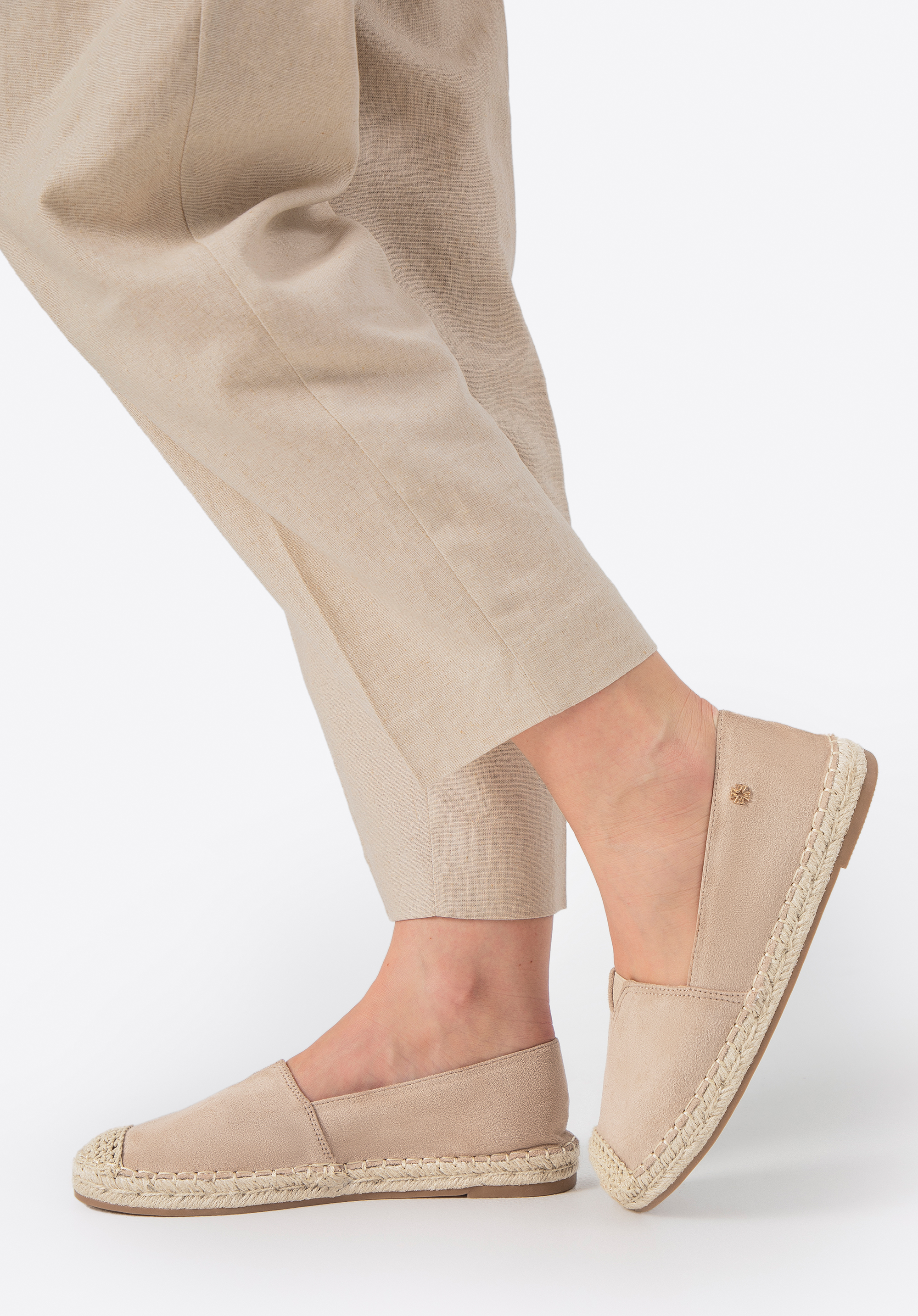 Női fonott orrú espadrilles, bézs, 100-DP-805-9-38, Fénykép 1